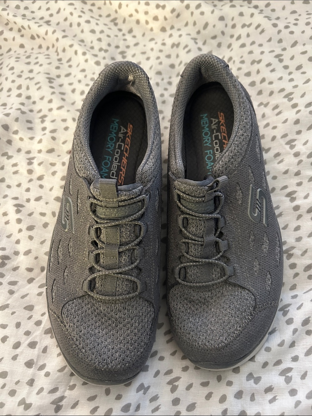 Skechers Women’s Gray Memory Foam Slip-On Sneakers